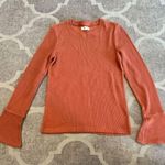 Madewell  long sleeve ribbed top bell sleeves size small burnt orange Photo 1