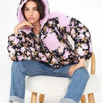 For Love & Lemons floral sherpa puffer hooded jacket Photo 0