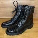 Aquatalia Laila Water Resistant Boot in Black Croc Embossed - Size 6.5 Photo 0