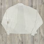 EXPRESS  White Open Front Waffle Knit Tapered Sleeve Cardigan Sweater Size S Photo 6