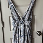 Free People  Delfonic Flirty Paisley Romper Size 2 Blue Cross Back Straps Lined Photo 7