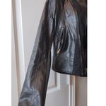 The Lang Ford Line Women's Black Faux Leather Jacket with Zip Pockets size small Photo 4