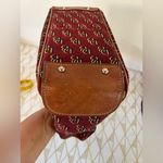 Dooney & Bourke Burgundy and Brown Signature DB Canvas Handbag Photo 3