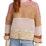 Derek Lam  10 Crosby Open Knit Color Block Sweater Size M Photo 0