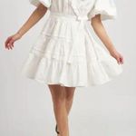 En Saison Loren White Ruffle Wrap Minidress Size L Short Sleeve Summer Sundress Size L Photo 0