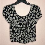 Free People Mesh Meg’s Blouse Animal Print BubbleHem Top. Size M Photo 1