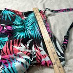 Island Escape Neon Hawaiian Tropical Palm Convertible Tankini Swimsuit Top 8 NEW Black Photo 9