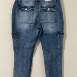 NWT Kancan Avery Straight Leg High Rise Cargo Jeans Dark Wash Size 29 Photo 8
