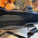 Sam & Hadley Embossed Tote Bag with half braided handles. Faux leather. Black Photo 7