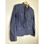 NWT G.H Bass & Co Indigo Rinse Dark Navy Bluu Denim Jacket Brown button detail‌ Blue Size M Photo 6