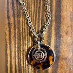 Elegant Gold and Brown Tortoise Pendant Necklace contemporary gold tone boho Photo 1