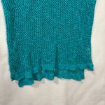 American Eagle  Lightweight Open Knit Crocheted Cottagecore Y2K Teal Sweater S Photo 3