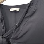 Sandro Paris 100% Silk Black Long Sleeve Blouse Tie Neck Top Size 2/Medium US 6 Photo 6