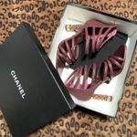 Chanel Coco Tower Cage Burgundy Heels Photo 7
