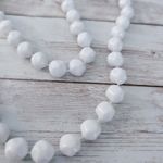 Vintage Necklace White Faceted Beads Retro Statement Necklace 35" Photo 2