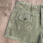 American Eagle  Green‎ Hi-rise Button-Fly Cut-Off Jean Shorts Size 6 Photo 3