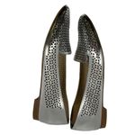 J.Crew  CLEO Silver Mirror Metallic Leather Perforated Loafers Size 7.5 M Photo 5