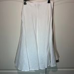 INC International Concepts White Linen Skirt Womens 12 Flare Slip Cotton Lining White Photo 2
