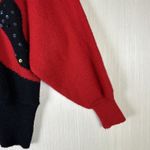 Vtg Regency Collection For Joyce Womens Sweater Sz M Red Black Abstract Sequin Size M Photo 4