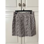 Milly of New York Brown & White Zebra Print Mini Skirt with Wooden Buttons Size M Photo 2