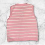 Pink and White Striped Knit Vest Size M Photo 1