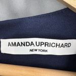 Amanda Uprichard Dress Navy Blue Flutter Sleeve Fit & Flare Stretch Knit S (est) Photo 4