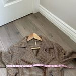 Free People Brown Ikat Tapestry Asymmetrical Zip Short Jacket size 4 Moto READ Photo 8