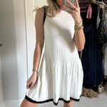 Amazon Pleated Knit White Mini Dress Photo 0