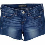 EXPRESS  Dark Wash Denim Cutoff Shorts‎ Photo 0