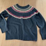 Croft & Barrow  Fare Isle Navy Sweater with Pink and Cream Accents woman’s sz L Photo 7