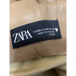 ZARA Tan Beige High Waisted Faux Leather Vegan High Rise Leggings Pants Size XS Photo 3