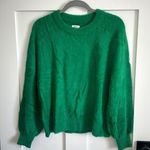 Aerie  Women's S Flurry Crewneck Sweater Kelly Green Plush Fuzzy Pullover New Photo 0
