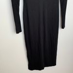 Marine layer Lexi Rib Long Sleeve Midi Dress Black Womens Medium Photo 5