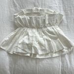 MIOU MUSE White Ruffle Strapless Tube Top Small $79 Photo 3