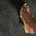 Casadei  Cream Floral Embroidered sequined slingback adjustable  Heels patent 10 Photo 7