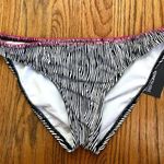 Kenneth Cole NEW NWT  REACTION Black White Zebra Hipster Swim Bikini BOTTOM Small Photo 0