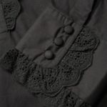 Hunter Bell NWT  Carter in Black Lace Trim Cotton Poplin Mini Shirt Dress S Photo 2