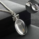 Beautiful dandelion pendant necklace faux fashion‎ jewelry Silver Photo 1