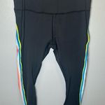 IVL Collective Women's High Waisted Rainbow Striped Leggings Size 10 Black Photo 0