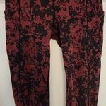 Lululemon  Heathered Burgundy Black Floral Cropped Leggings Size 6 Photo 0