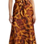 Tahari ASL Tortoise Shell Printed Midi Dress 10 Brown Photo 0