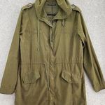 Brandy Melville  Women's Olive Green Hooded Full Zip Jacket Long Sleeve One Size Photo 0