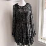 Likely  x Revolve Hanner Long Sleeve Floral Gray Dress Size 8 / Medium Boho Party Photo 1