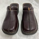 Born Women's clogs size 8/39 mules classic slip ons leather W9822 Brown Photo 7