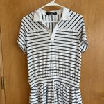 Ralph Lauren NEW  RLX Airflow SS Polo Dress White Navy‎ Stripes Drawstring Med Photo 2