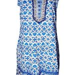 srishti blue and white embroidered shift dress Size L Photo 0