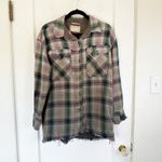 Free People  | We The Free Anneli 100% cotton Plaid Shirt Jacket Spanish Olive Photo 5