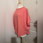 Frank & Eileen  Olive Capelet Coral Top Triple Fleece Funnel Neck Sweater Orange Photo 2