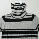 Lou & grey NWT Striped Turtleneck in Black Gray Midi Maxi Sweater Dress 2XS XXS Photo 2
