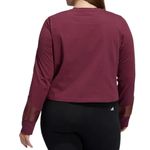 Adidas  Long Sleeve Holiday Graphics Cropped Top in Victory Crimson NEW 3X Photo 2